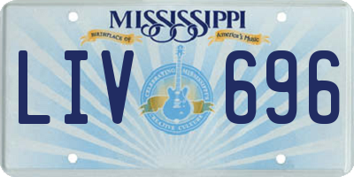 MS license plate LIV696