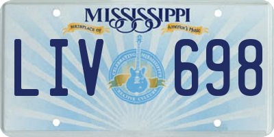 MS license plate LIV698