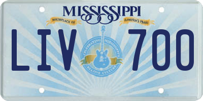 MS license plate LIV700