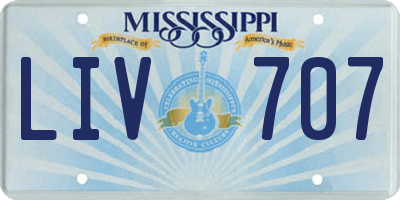 MS license plate LIV707