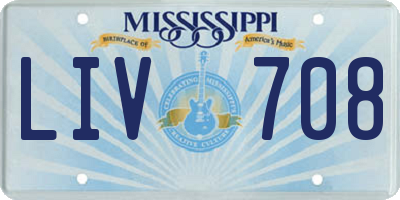 MS license plate LIV708