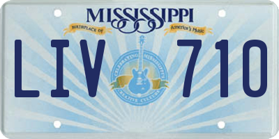 MS license plate LIV710
