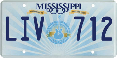 MS license plate LIV712