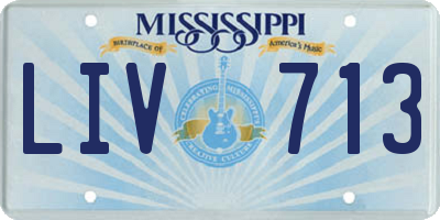 MS license plate LIV713