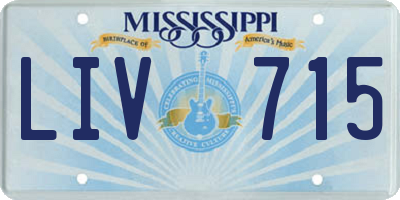 MS license plate LIV715