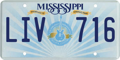 MS license plate LIV716