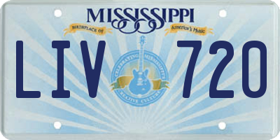 MS license plate LIV720