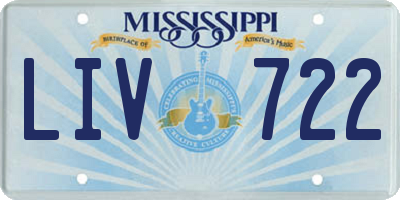 MS license plate LIV722