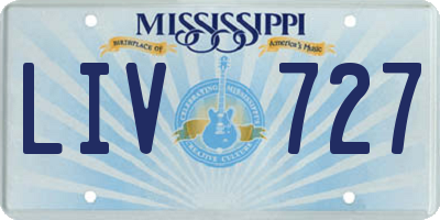 MS license plate LIV727