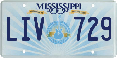 MS license plate LIV729