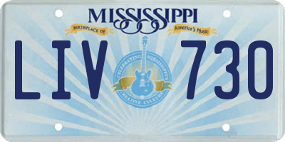 MS license plate LIV730