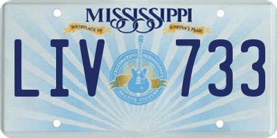 MS license plate LIV733