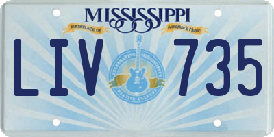 MS license plate LIV735