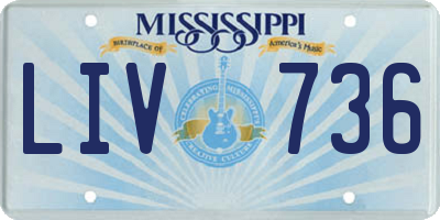 MS license plate LIV736