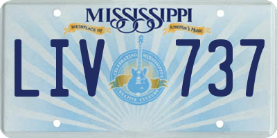 MS license plate LIV737