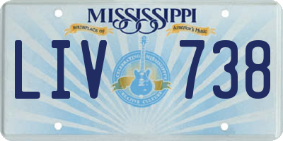 MS license plate LIV738