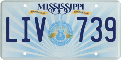 MS license plate LIV739
