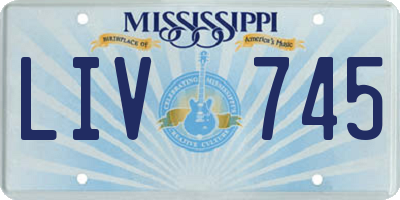 MS license plate LIV745