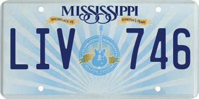 MS license plate LIV746