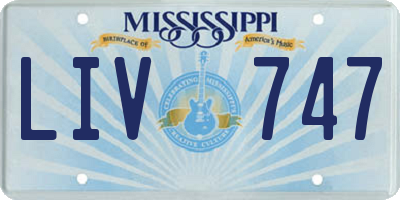MS license plate LIV747