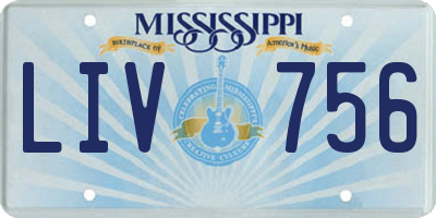 MS license plate LIV756