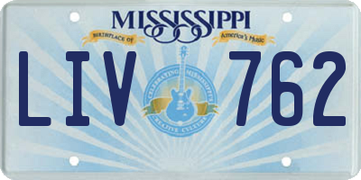 MS license plate LIV762