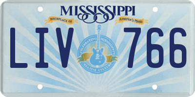 MS license plate LIV766