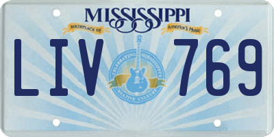 MS license plate LIV769