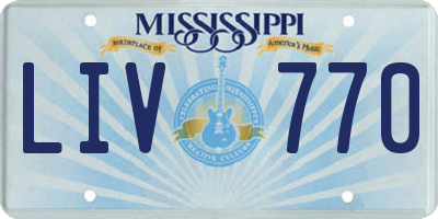 MS license plate LIV770