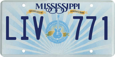 MS license plate LIV771