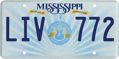 MS license plate LIV772