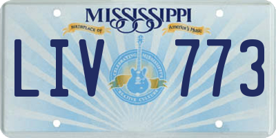 MS license plate LIV773