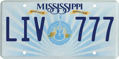 MS license plate LIV777