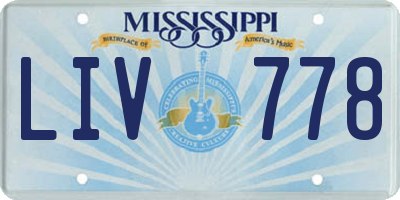 MS license plate LIV778
