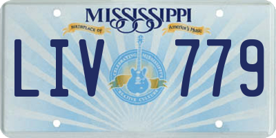 MS license plate LIV779