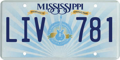 MS license plate LIV781