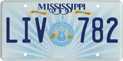 MS license plate LIV782