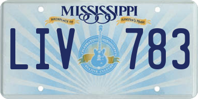 MS license plate LIV783