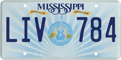MS license plate LIV784