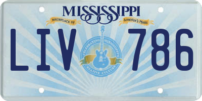 MS license plate LIV786