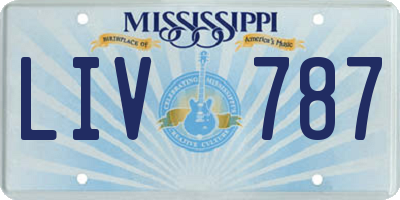 MS license plate LIV787
