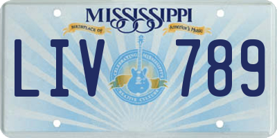 MS license plate LIV789