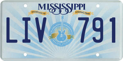 MS license plate LIV791