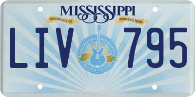 MS license plate LIV795