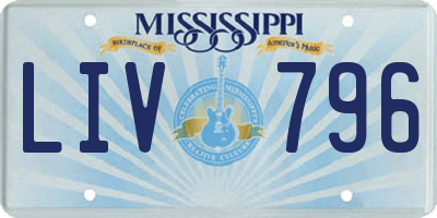 MS license plate LIV796