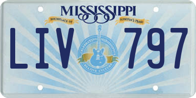 MS license plate LIV797