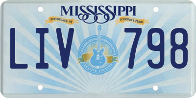 MS license plate LIV798