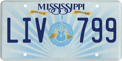 MS license plate LIV799