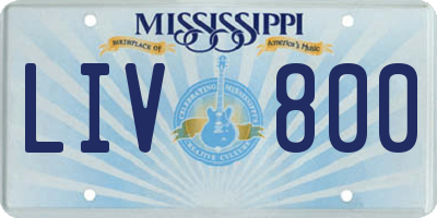 MS license plate LIV800