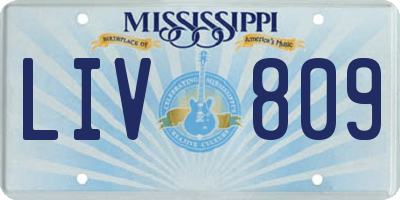 MS license plate LIV809